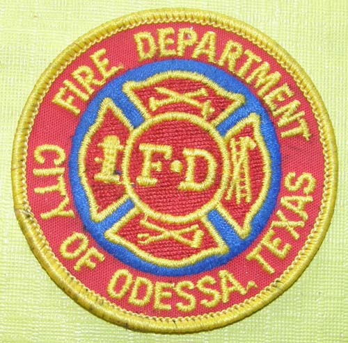 Vintage City Of Odessa Texas Round Fire Dept Patch Sew On Shoulder Patch