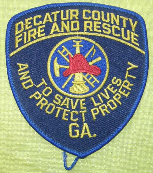 Vintage Decatur County GA Fire & Rescue Fire Dept Patch Sew On Shoulder Patch