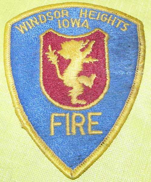 Vintage Windsor Heights Iowa Fire Dept Patch Sew On Shoulder Patch