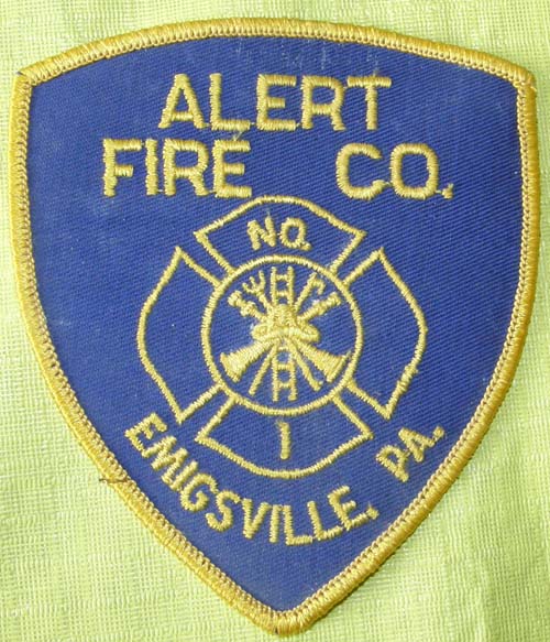 Vintage Emigsville PA Alert Fire Co No. 1 Fire Dept Patch Sew On Shoulder Patch