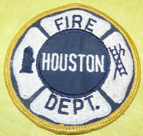 Vintage Houston TX Round Fire Dept Patch Sew On Shoulder Patch