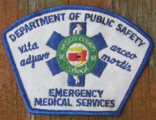 Vintage Pasco County Florida Department Of Public Safety EMS Fire Dept Patch Sew On Shoulder Shoulder Patch