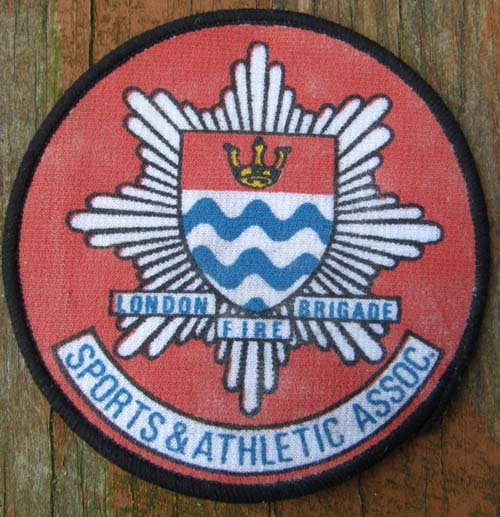 Vintage London England Fire Brigade Sports & Athletic Assoc. Round Fire Dept Patch Sew On Shoulder Patch