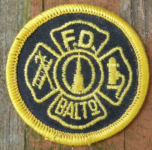 Vintage Baltimore MD Round Fire Dept Patch Sew On Shoulder Patch