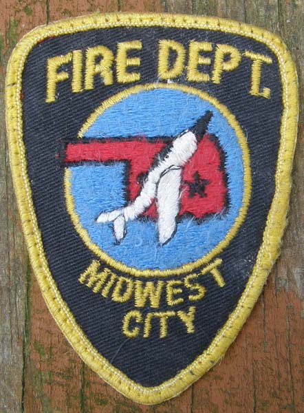 Vintage Midwest City OK Fire Dept Patch Sew On Shoulder Patch