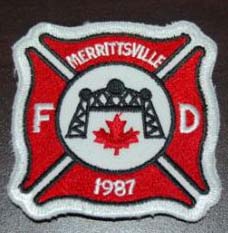 Vintage Merritsville Fire Association Welland Ontario Canada 1987 Fire Dept Patch Sew On Shoulder Patch