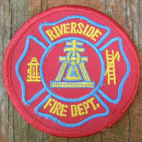 Vintage Riverside CA Round Fire Dept Patch Sew On Shoulder Patch