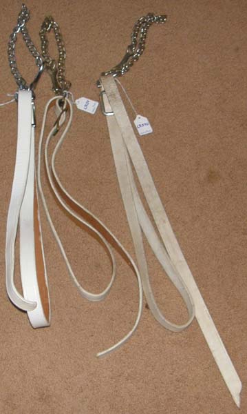 White Leather Lead with Chain Draft Horse Show Lead with Chain
