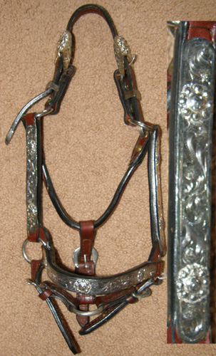 Dale Chavez Western Show Halter Stock Halter Weanling/Pony/Class B Mini Horse Silver Show Halter
