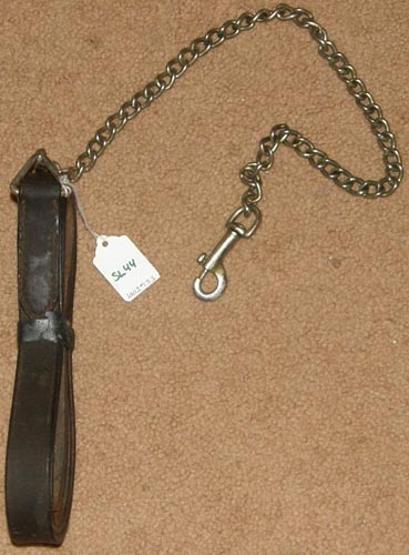 Leather Lead with Chain Show Lead Chain Single Ply Leather with 26” Chain