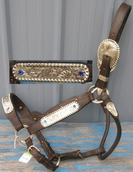 Royal King Congress Halter Western Show Halter Silver Buckles Stock Halter Silver Show Halter Dark Brown Horse