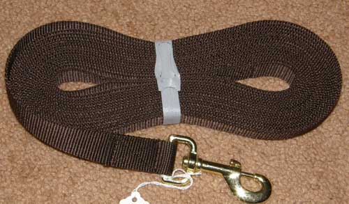 25' Nylon Lunge Line with Snap Brown