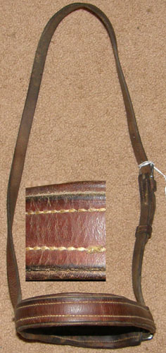 Western Noseband Padded Leather Caveson Brown L Horse/Draft