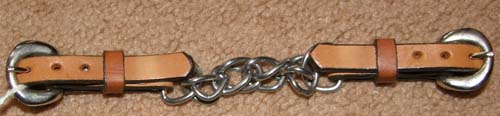 Western Show Curb Chain Leather Curb Strap Western Curb Strap Chain Western Show Chin Strap Single Flat Link Chain
