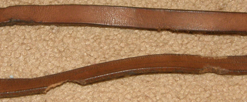 Buckstitch Western Bridle Shaped One Ear Western Headstall Split Reins Chestnut Brown Horse