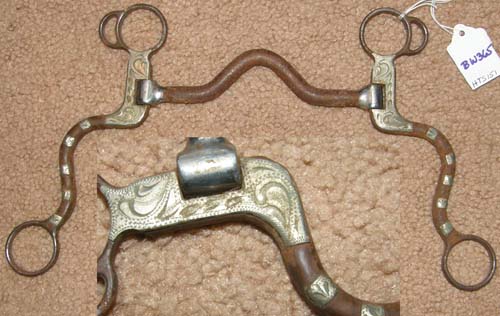 5” High Port Antique Brown S Bit with Engraved Silver Shanks High Port Sweet Iron Western Show Bit Cavalry Style Curb Bit Futurity Bit with Silver Overlay