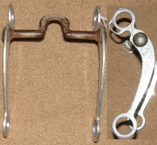 Bit Master 5 1/4” Sweet Iron Spoon Port Western Curb Bit High Port Correction Bit Aluminum Engraved Shank Western Show Bit