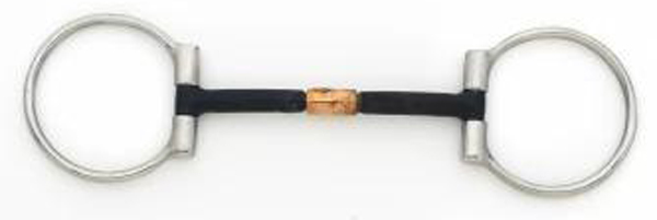 Turn Two 5" Sweet Iron Jointed Mouth D Ring Snaffle Bit Hinged Copper Roller Offset D 3 Pc Dee Bit