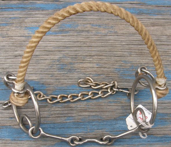 Professionals Choice 5 1/2" 3 pc Smooth Combination Bit Dog Bone 3 pc Mouth Rope Nose Gag Combo Bit Brittany Pozzi Gag Bit Gag Hackamore Combo Bit
