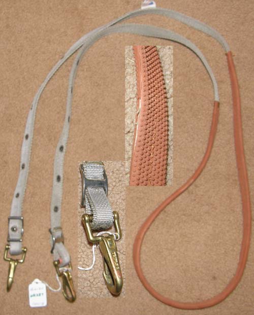 Parker Enterprises Rubber Grip Nylon Western Gaming Reins Synthetic Western Roping Reins Grey 3/4" x 7' Triple E Snaps