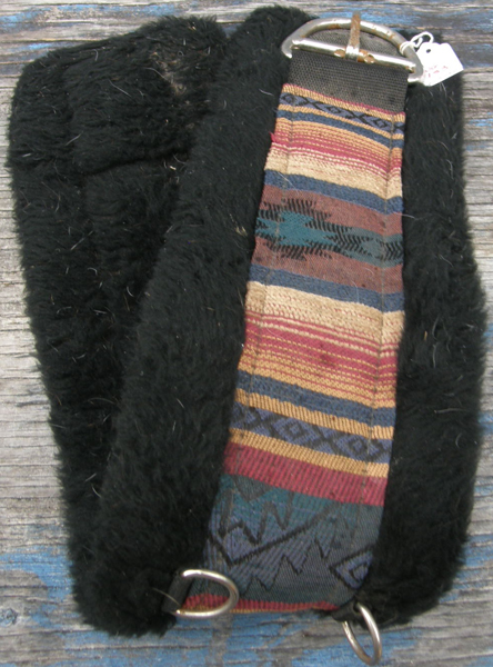 Southwestern Print Fleece Western Girth Fleece Lined Western Cinch 31" Black