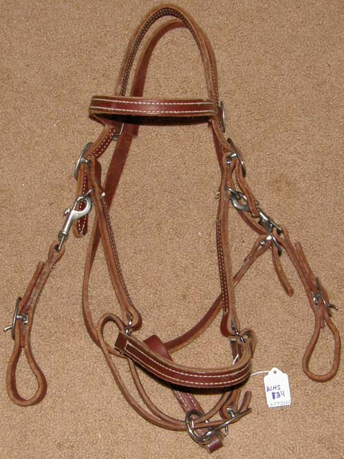 CHALLENGER Horse Show Bridle Western Leather Tack Knotted Beaded Browband Headstall 79110HB