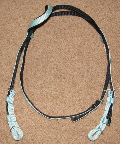 Ronmar Nylon One Ear Western Headstall Western Bridle Aqua/Black Cob/Horse