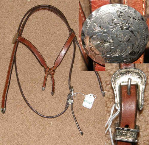 Circle Y Knotted Brow Western Headstall Knotted Browband Futurity Western Headstall Western Show Bridle with Alpaca Mexico Silver Partial Bridle Replacement Parts No Cheek Pieces Horse