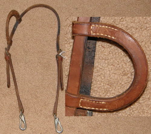 Sliding Ear Western Headstall Harness Leather Training Western Headstall Quick Change One Ear Western Bridle with Snaps Brown Horse