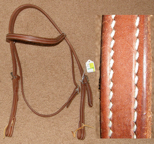 Weaver Harness Leather Browband Western Headstall Western Training Headstall Western Bridle Dark Chestnut Horse