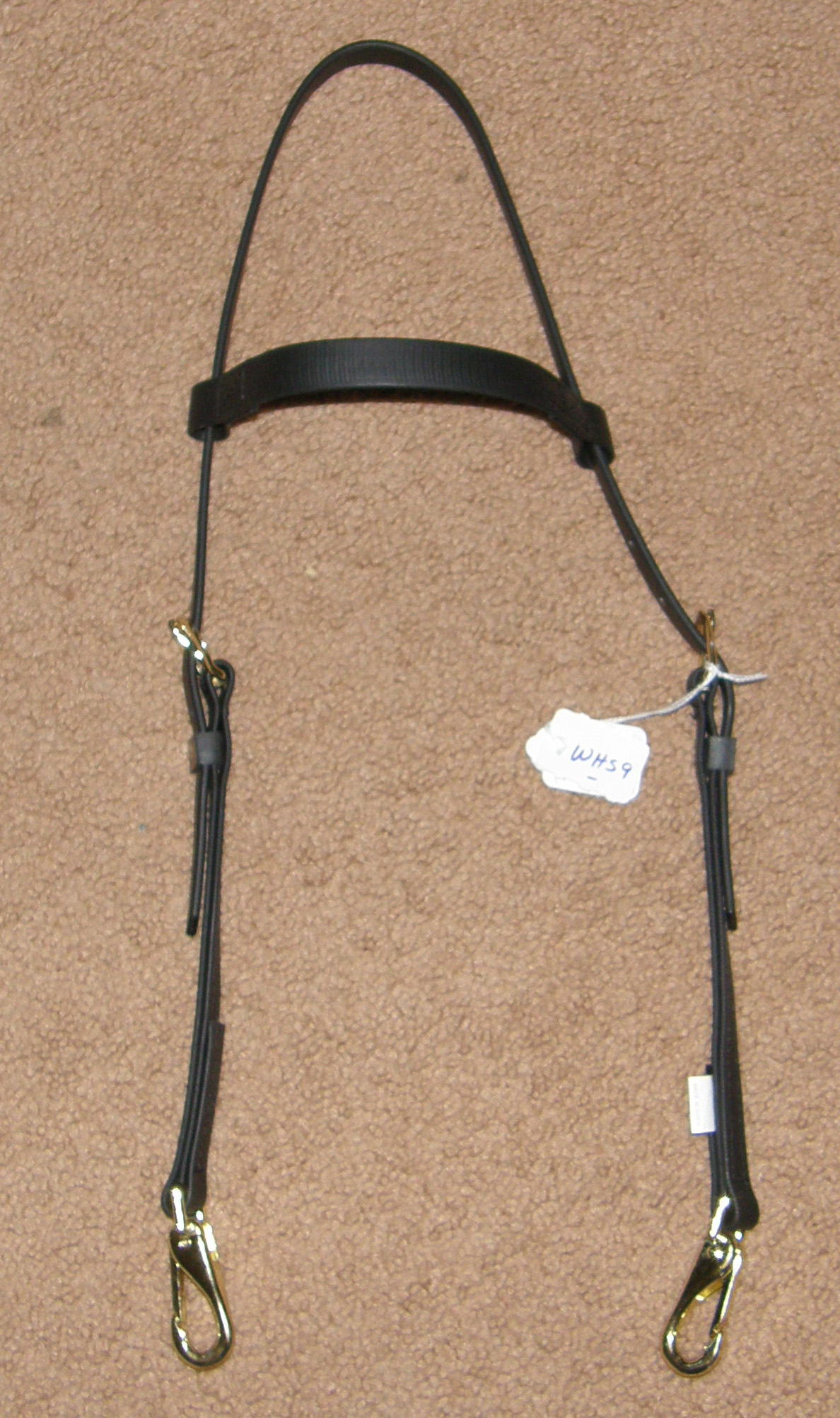 Synthetic Browband Western Headstall with Snaps Biothane Training Headstall Western Trail Bridle Black Horse