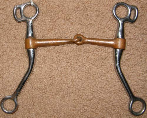 4 3/4” Copper Mouth Tom Thumb Grazing Bit Jointed Training Snaffle Bit Western Breaking Bit