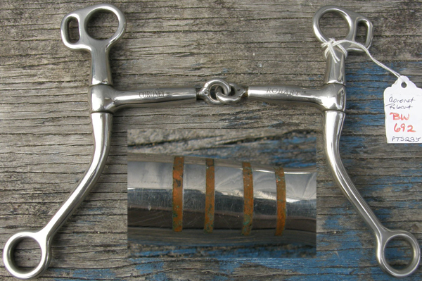 Coronet Robart 5" Pinchless Grazing Bit Tom Thumb Jointed Training Snaffle Bit Western Breaking Bit Copper Inlay