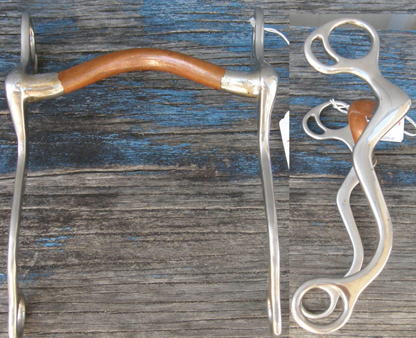 5" Copper Mullen Mouth High Port Western Curb Bit Fixed Cheek Long Shank Bit Walking Horse Bit