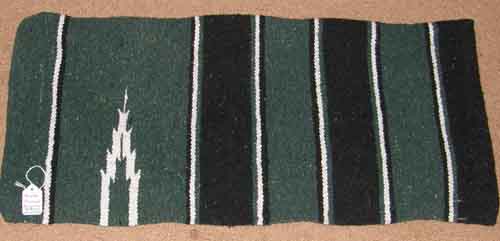 Navajo Blanket Western Saddle Blanket Hunter Green/Black/White