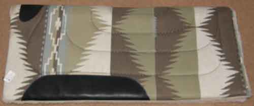 Fleece Lined Western Saddle Pad Square Saddle Pad Olive Green/Brown/Cream Southwestern Print 32x30 