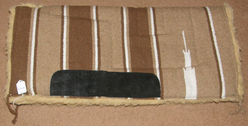 Fleece Lined Navajo Blanket Top Western Saddle Pad Built Up Cut Back Western Saddle Pad Brown/Tan/White 30x30