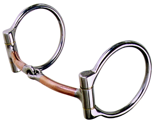 Reinsman 5” Copper Mouth Jointed Snaffle Off Set Dee Bit Offset D Snaffle Bit Western Snaffle Bit