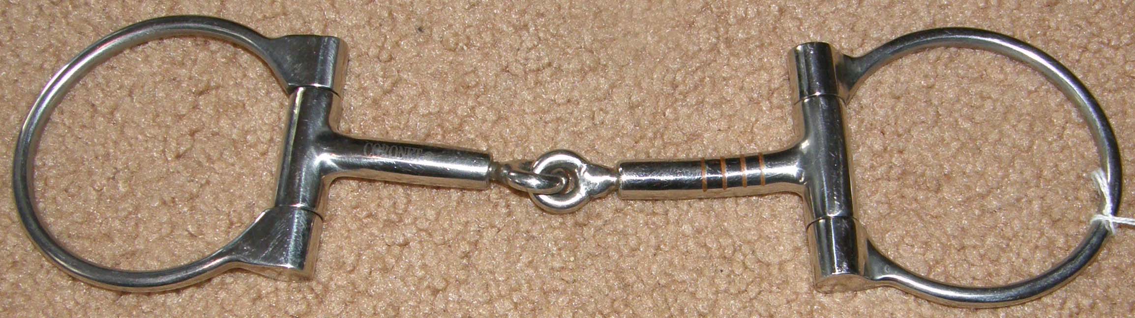 Coronet Robart Pinchless 4 1/2” Jointed Snaffle Off Set Dee Bit Offset D Snaffle Bit Copper Inlay Western Snaffle Bit Futurity Snaffle